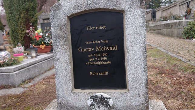 Odhalení hrobu Gustava Maiwalda Odhalení hrobu Gustava Maiwalda